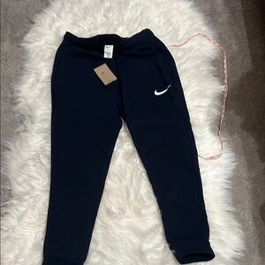 Nike Men's Dark Blue Sweatpants with White Logo